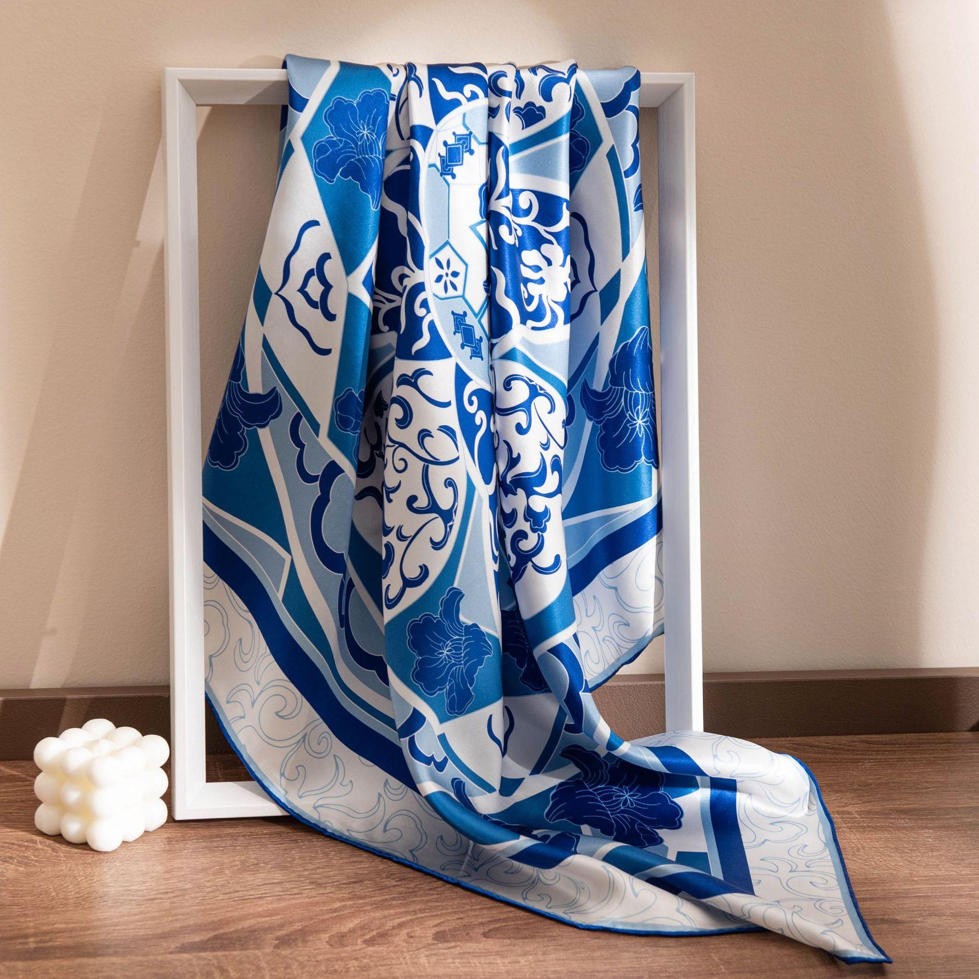 

90*90 100% шелковый шарф из шелковицы женский весенне-летний универсальный с принтом длинный шелковый шарф шаль