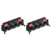 Rebower Spring Push Release Socket Speaker Terminal Connector for Speakers and Audio Players 58mm 2pcs 4-Position / Red/Black /