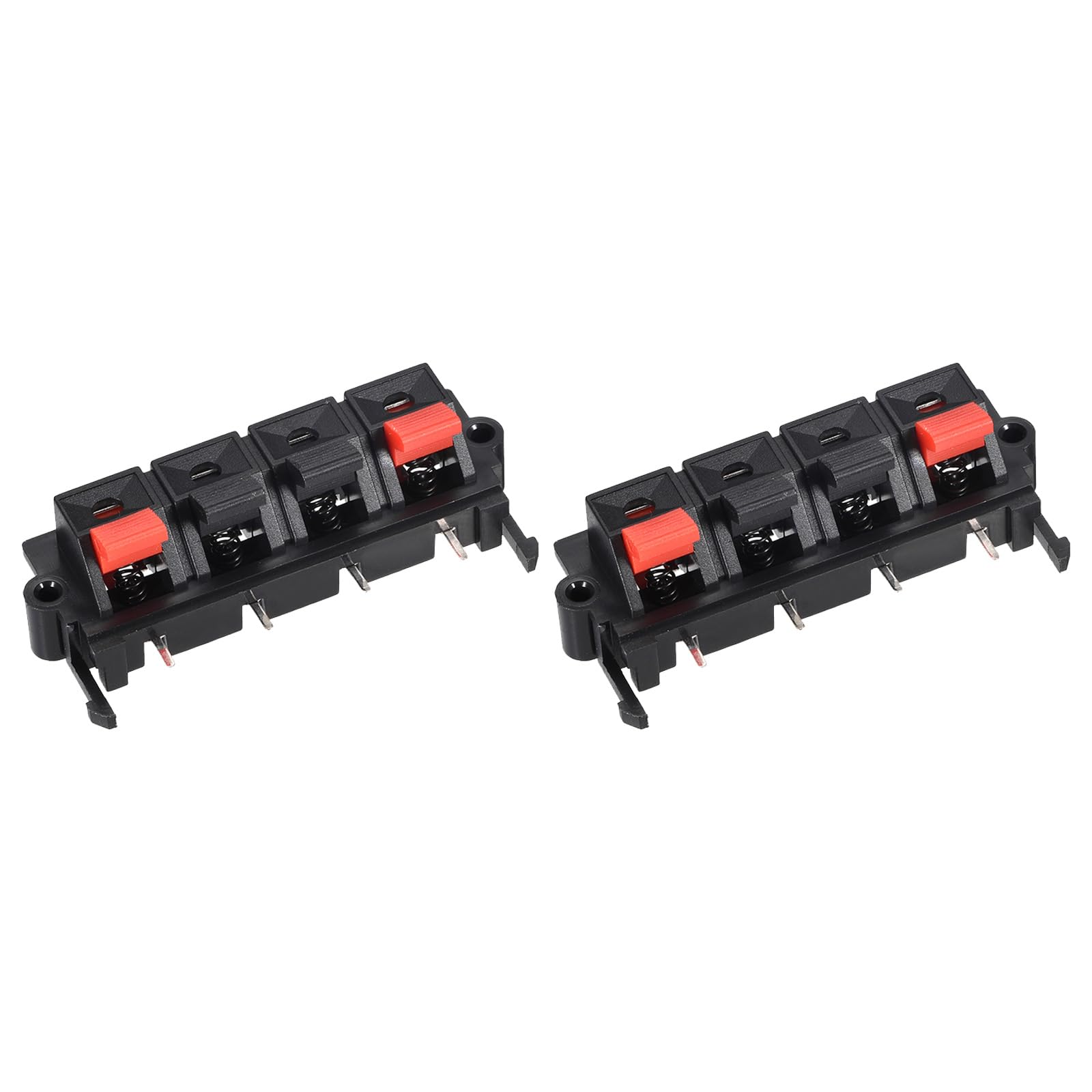 

Rebower Spring Push Release Socket Speaker Terminal Connector for Speakers and Audio Players 58mm 2pcs 4-Position / Red/Black /