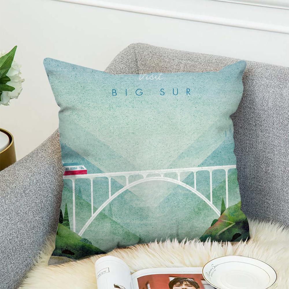 H-Henry Art Pillow Case For Car Sofa Decorative Home Double-sided Print Plush Square Throw Pillow Cushion Cover