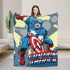 Captain America Flannel Blanket  Funny Throw Blanket for Bed Sofa Couch 150*125cm Plush Thin Quilt