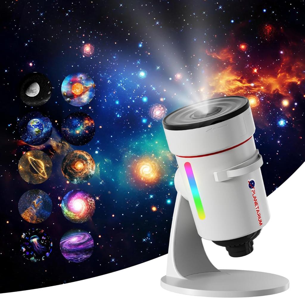 Galaxy Projector,Upgraded 4K HD Star Projector Lens,10 Realistic Nebula Scenarios Room Lights,Timer off Controls 8-Color Night Light for Bedrooms Home