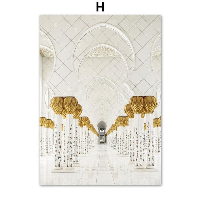 Mezquita islámica Marruecos Corán galería puerta cuadro sobre lienzo para pared carteles nórdicos e impresiones fotos de pared para decoración para sala de estar