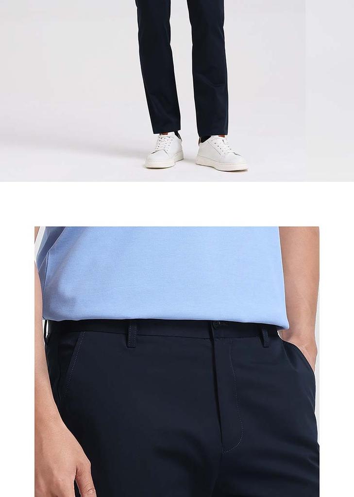 Langdeng's New Summer Business Casual Solid Color Cotton Straight Leg Men's Casual Pants