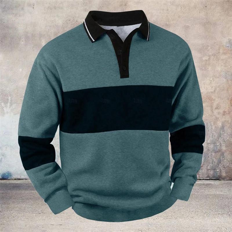 

Contrasting Color 3D Digital Printing Men s Long-sleeved Polo Shirt for Comfortable Going Out in Summer Fashion Men s Clothing 3XL зелений