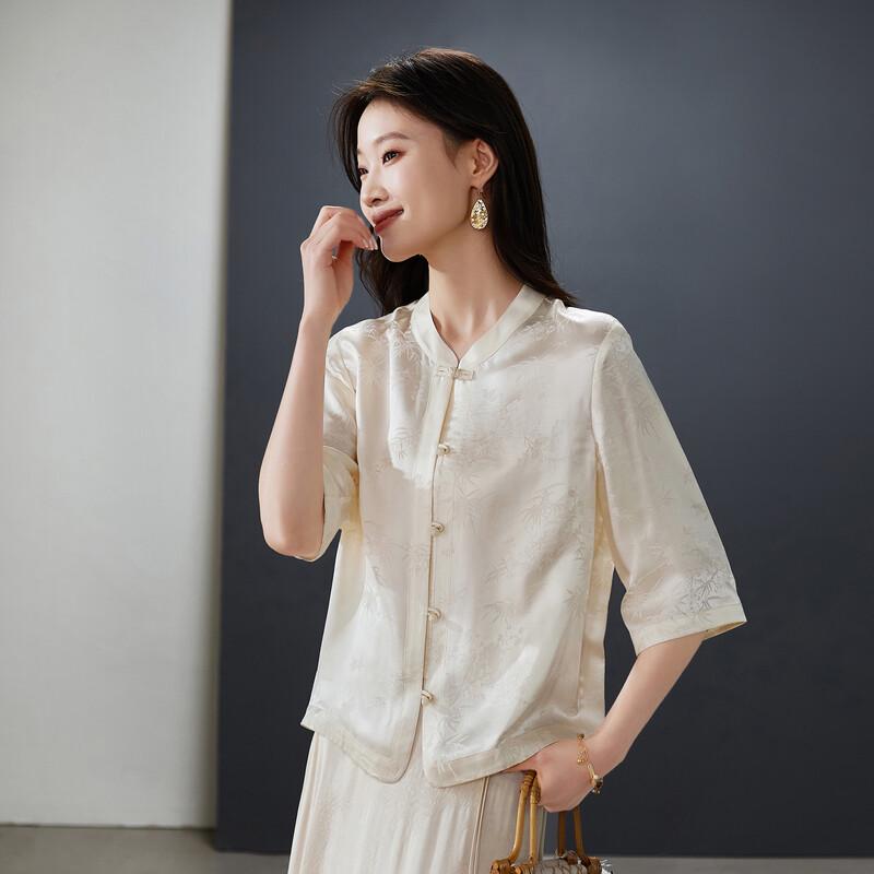 SOFSIL New Chinese Style Jacquard Blouse XL