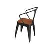 Retro Bistro Industrial Solid Wood Dining Table and Chair Set for Western Restaurants