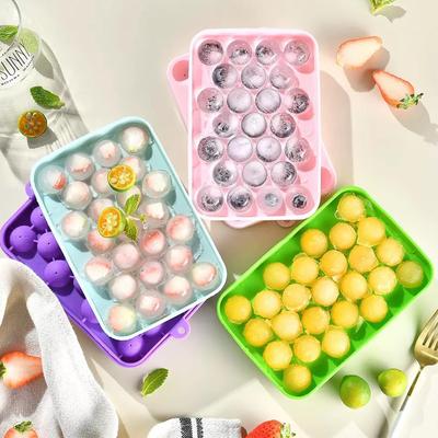 3D Round Balls Ice Plastic Molds Whisky Juice Ice Ball Making Household Ice Mold with Lid Ice Cubes Mold Tray Ice Ball Mold