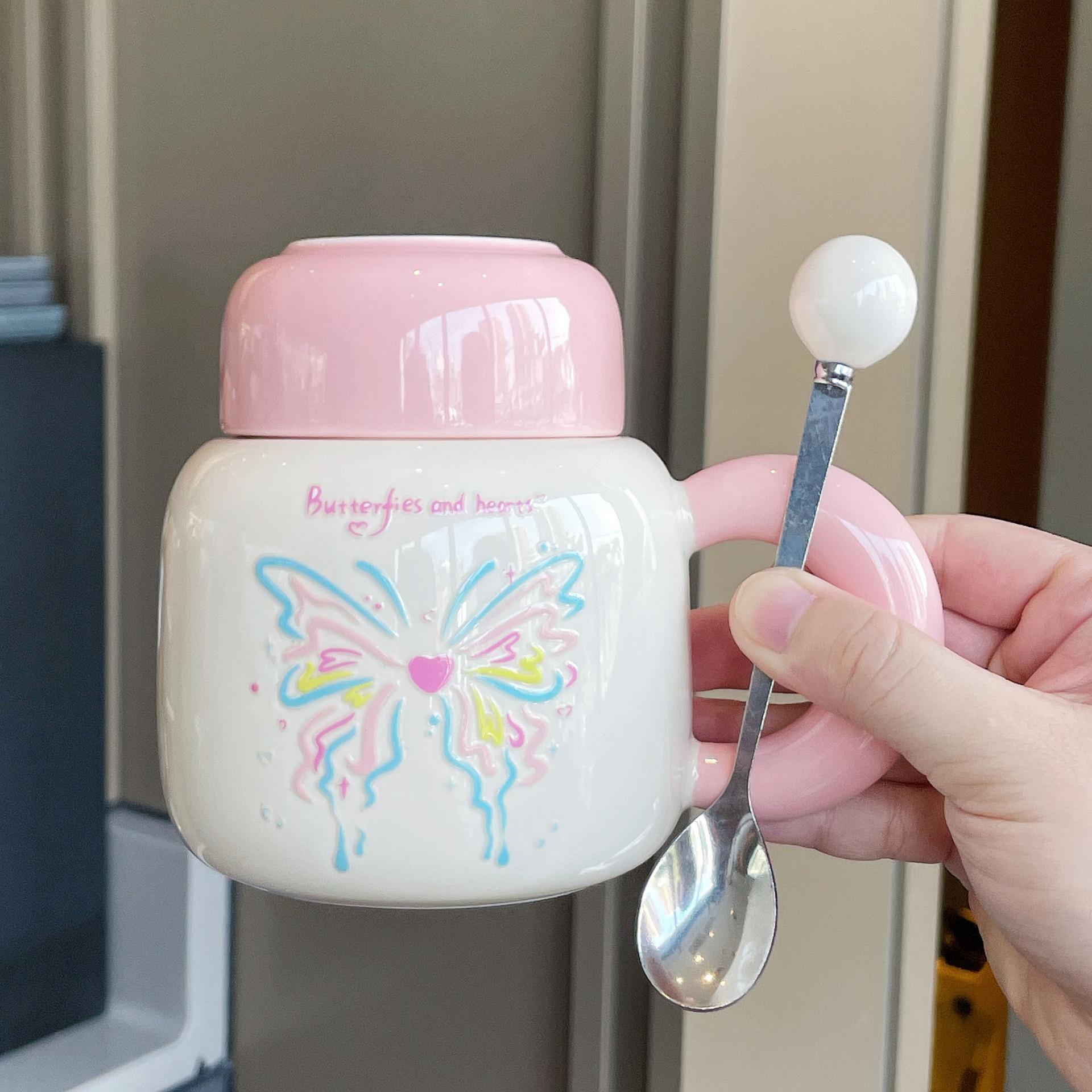 

Graduation Gift To Teachers College Students Souvenir Birthday Girls Ceramic Mug with Lid Water Cup Practical Cup 401-500ml