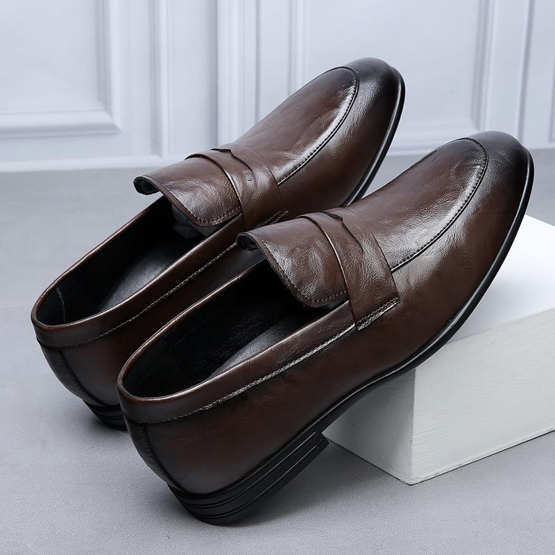 

Fashion Men Formal Shoes Genuine Leather Men Luxury Leisure Shoes Single Foot Lightweight Shoes Business Office Italian High-quality Sho 44
