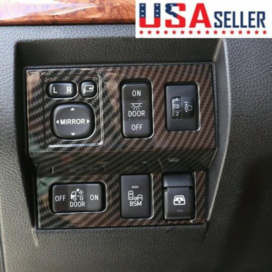 ABS Carbon Car Headlight Switch Button Cover Trim For Toyot-a Tundra 2014-
