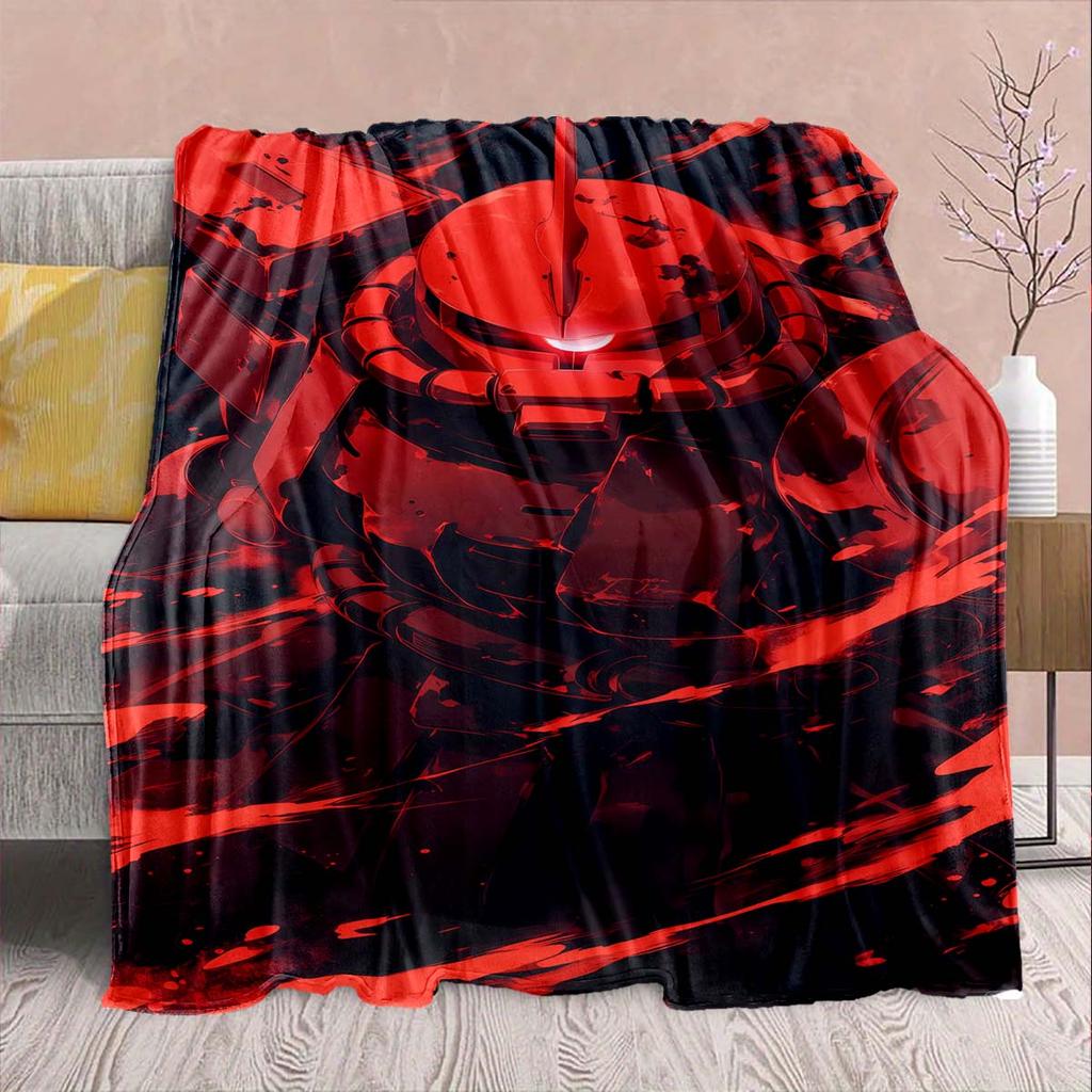Gundam Anime Flannel Blanket - Soft Warm Perfect for Sofa, Bedding Camping Travel Office Home Decor -QJY