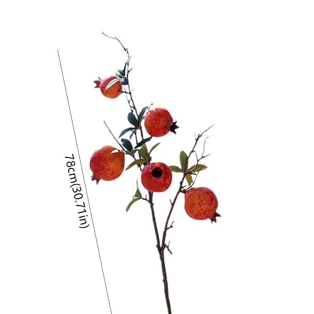 Realistic Artificial Pomegranate Branches 5-Fruit Fake Plants  Wedding Party Decor