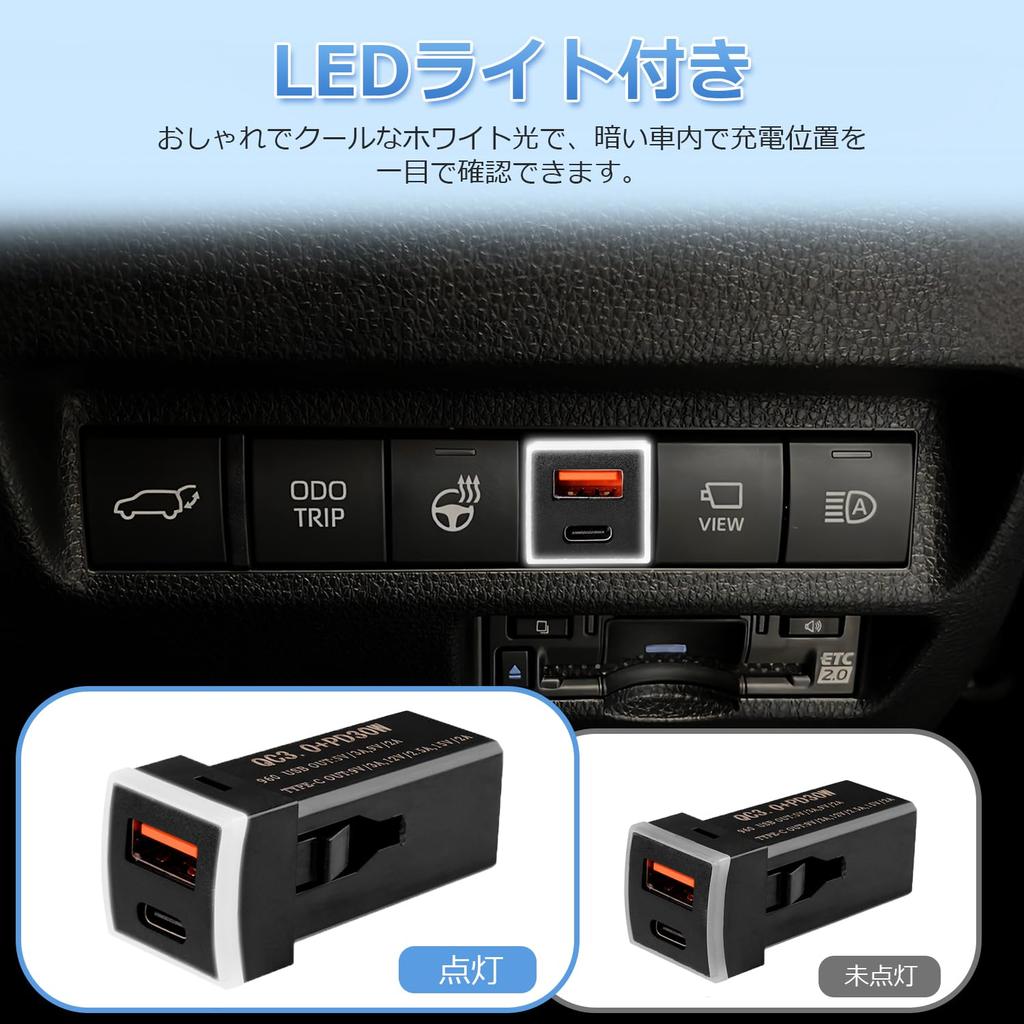 GIMUYA USB Port Extension Power Supply Unit, qc3.0, Type-A, Pd, Type-c, Noah, Voxy, 90