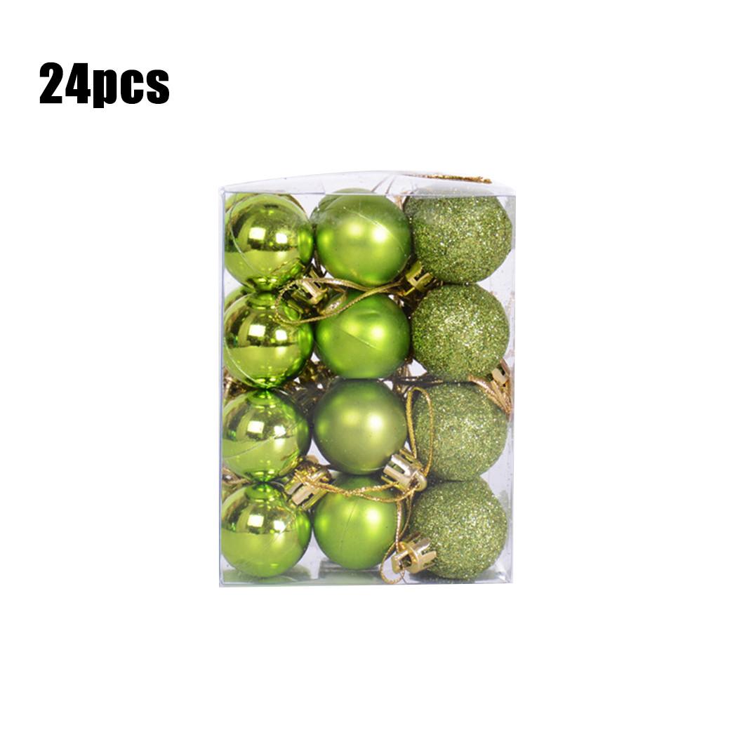 

Красивий і Святковий Набір Ялинкових Прикрас з 24 Підвісних Різдвяних Куль зелений