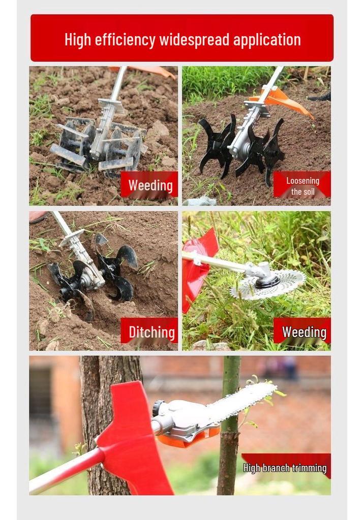 High-Power Four-Stroke Backpack Grass Trimmer & Side-Mounted Agricultural Weeder