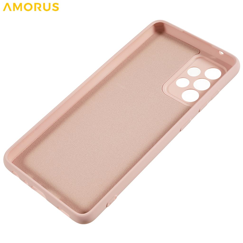 AMORUS For Samsung Galaxy A32 4G (EU Version) Case Precise Cutouts TPU Fiber Lining Shockproof Phone Cover