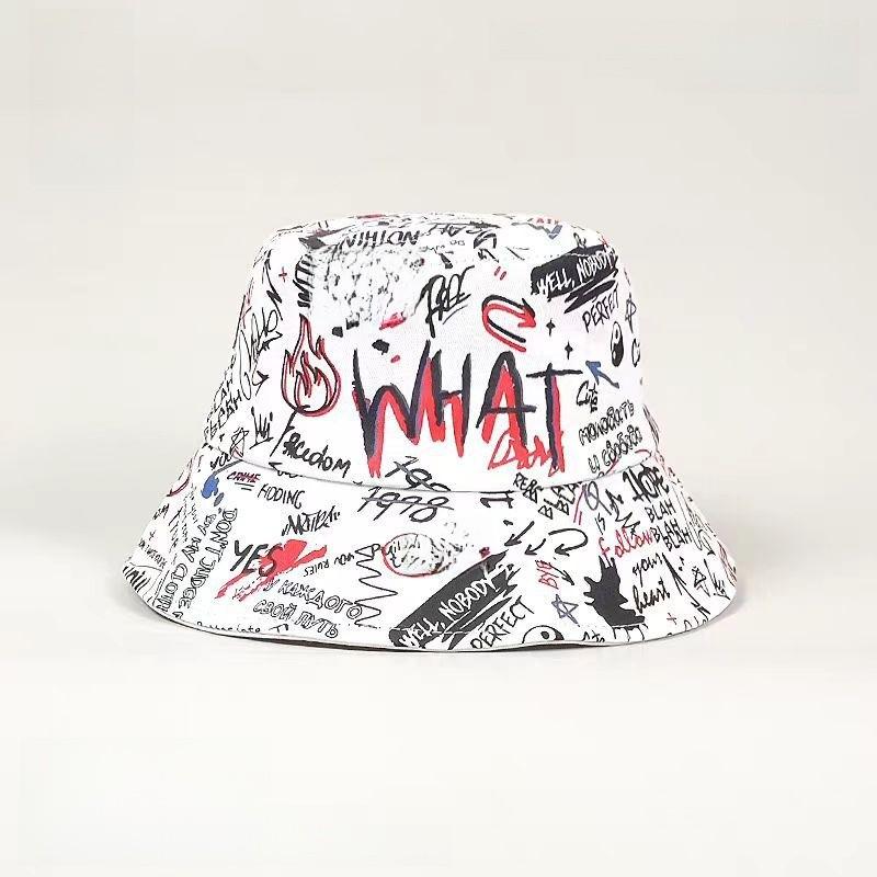 

Солнцезащитная шляпа с принтом граффити, панама из ветроустойчивой ткани на все сезоны белый
