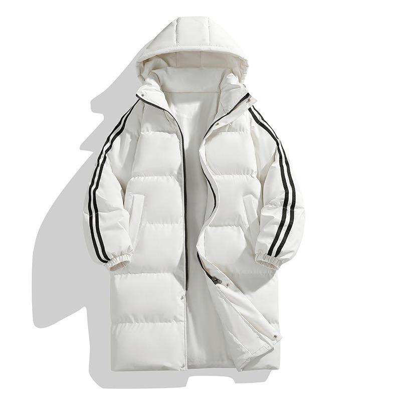 Cotton Clothes Men's New Winter Thickened Medium and Long Cotton Clothes Men's and Women's Large Size Hooded Warm Bread