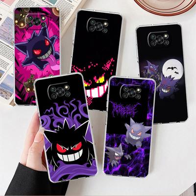 Coque Transparente Pour Xiaomi Mi Poco X3 NFC M3 Pro F3 F1 11 Lite 12 Note 10 11T 9T Housse de Téléphone Transparente Pokémon Gengar Mignon