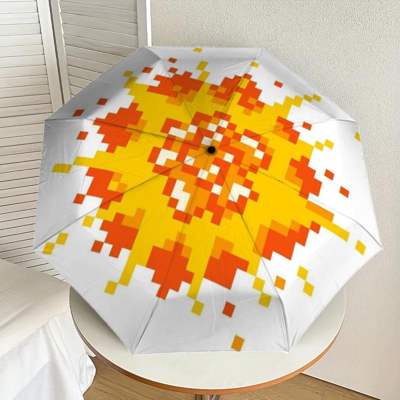 1pc Pixel Sun Automatic Folding Umbrella, Heavy-Duty 8-Rib Construction, Perfect for Everyday yy251114148