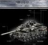 Leyi 66050-72 Leopard 2A7 Main Battle Tank Model - Advanced Military Building Blocks Toy for Boys.