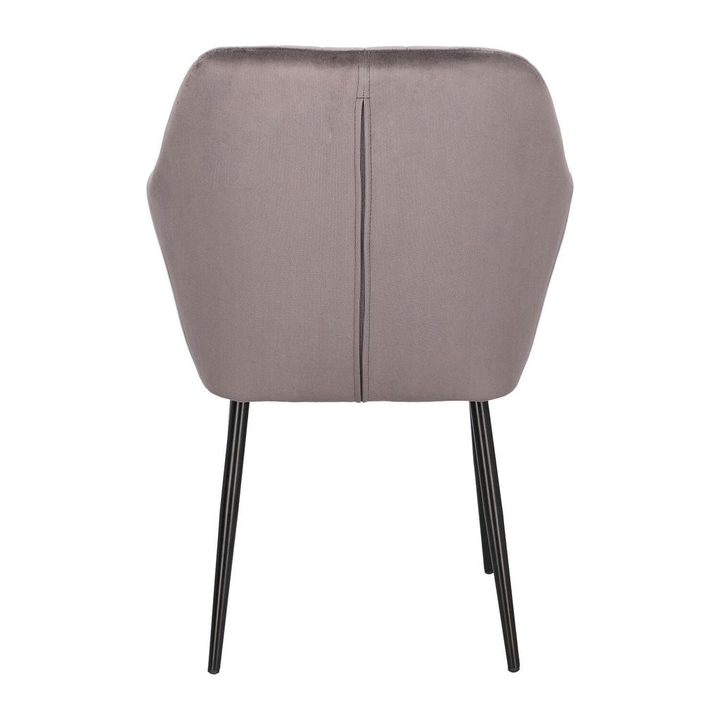 Emilia Velvet UPHOLSTERED CHAIR, dark gray, METAL LEGS