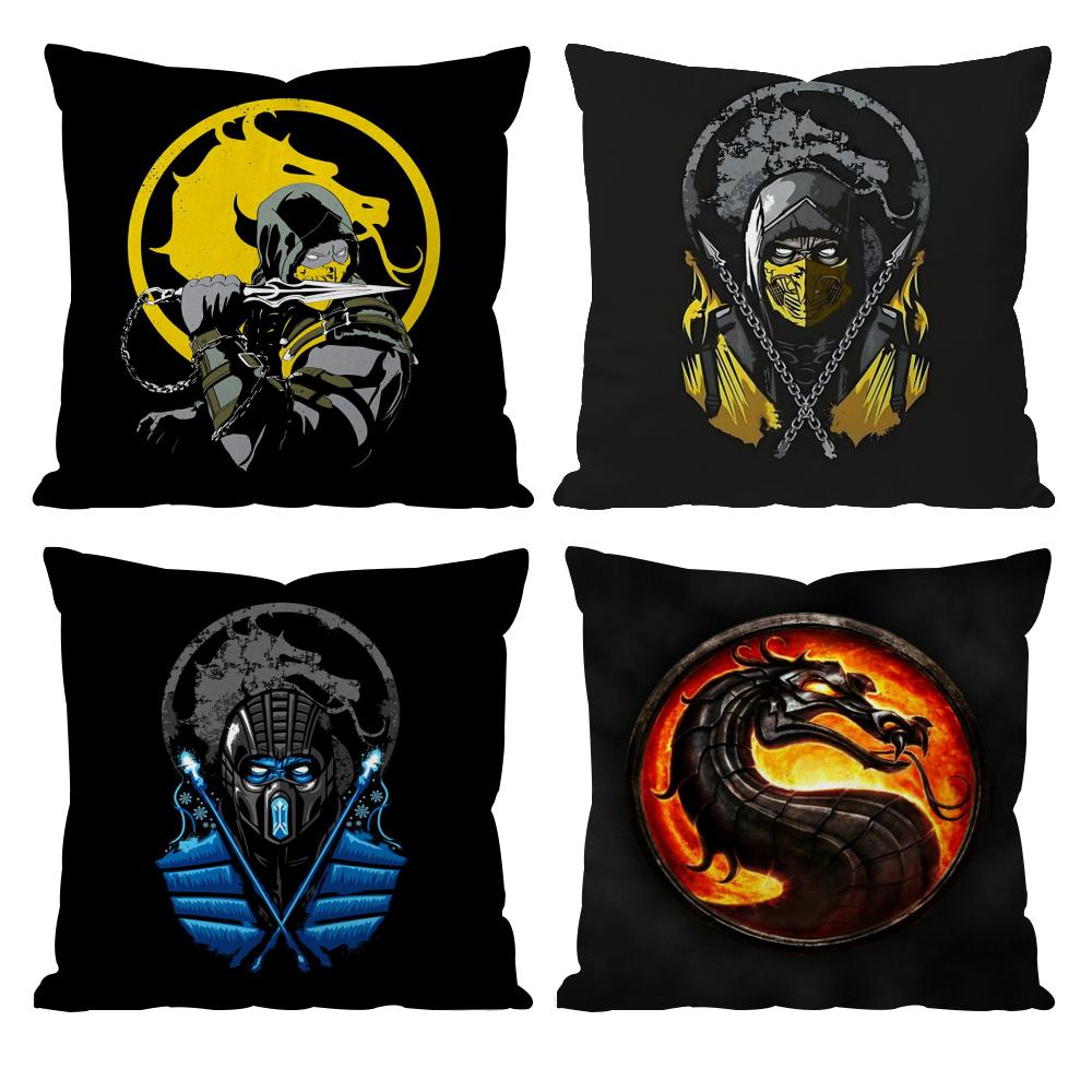 M-Mortal Kombat Game Cushion Cover Pattern Printed Pillowcase for Living Room Sofa Cushion Cover & Bedroom Decor