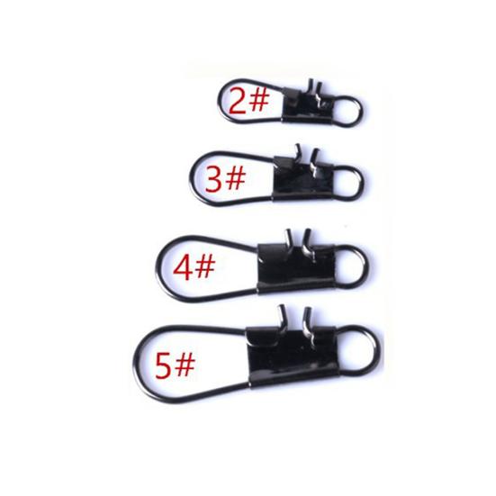 50 Pcs Fast-Lock Rolling Swivel Snap Bearing Fishing Connector Clasp Tackles