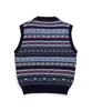 Geonjiulleunseu Grand Roque Fair Isle Cotton V-Neck Vest - Navy