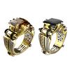 Anello da uomo Gioielli vintage Regalo Anello da dito intagliato intarsiato con strass in rame per la vita quotidiana