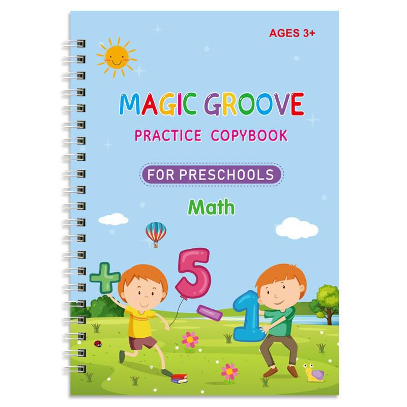 Children's Calligraphy Practice Book: English, Pinyin, and Number Groove Pen Control Training