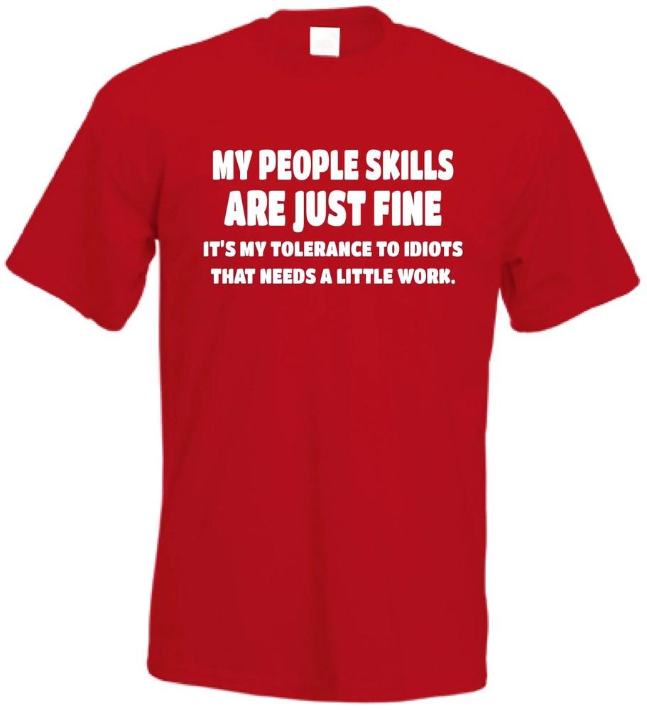 Funny Mens TShirt MY PEOPLE SKILLS ARE JUST FINE sarcastic gift sarcasm joke M