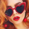 Red Heart Cat Eye Style Sunglasses Woman Brand Designer Sun Glasses Female Cute Sexy Retro Shades Gradient Mirror