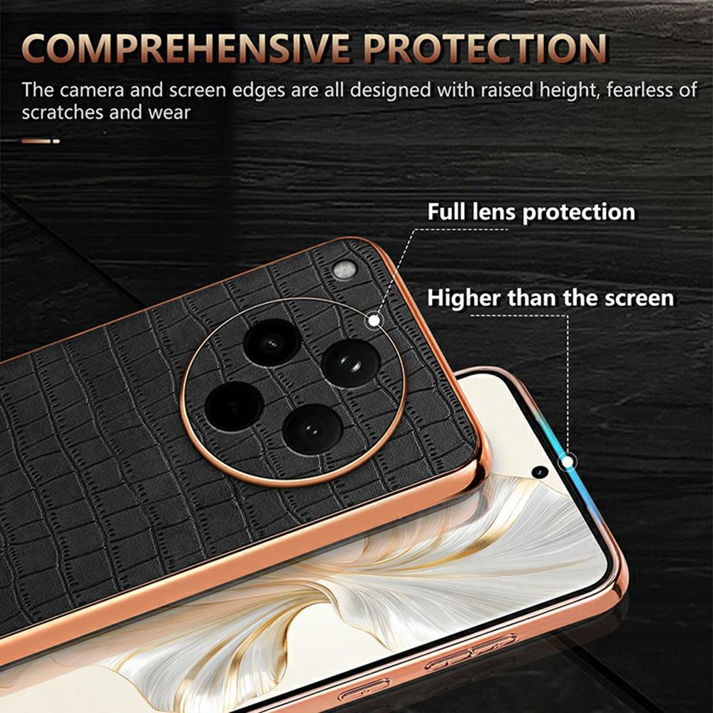 AZNS For Oppo Find X8s+ 5G Case Electroplating Crocodile Texture PU + TPU Phone Cover