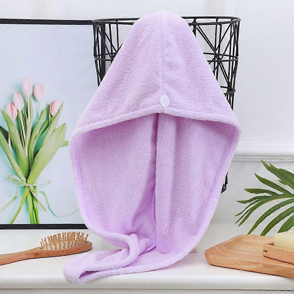 Hair Scarf with Buckle, Quick-drying Hair Scarf, Super Absorbent (purple)