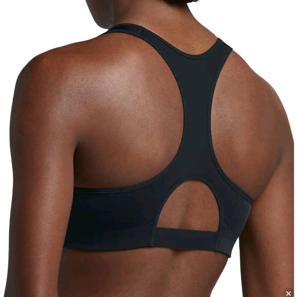 Nike Solid Color Logo Print Fixed Strap Sports Bra Women Underwear Black 833288-010