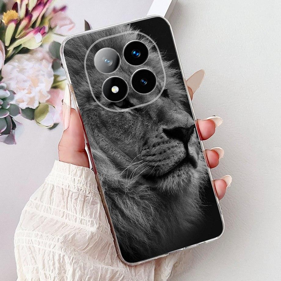 For Xiaomi Redmi Note 14 14Pro 14 Pro+ Plus Case Cute Animals Tiger Lion Dragon Cartoon Phone Cover Soft TPU Matte Silicone Capa