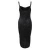 Women's Sleeveless Tank Sexy Strap Wrap Ruched Slit Party Cocktail Midi Dress
