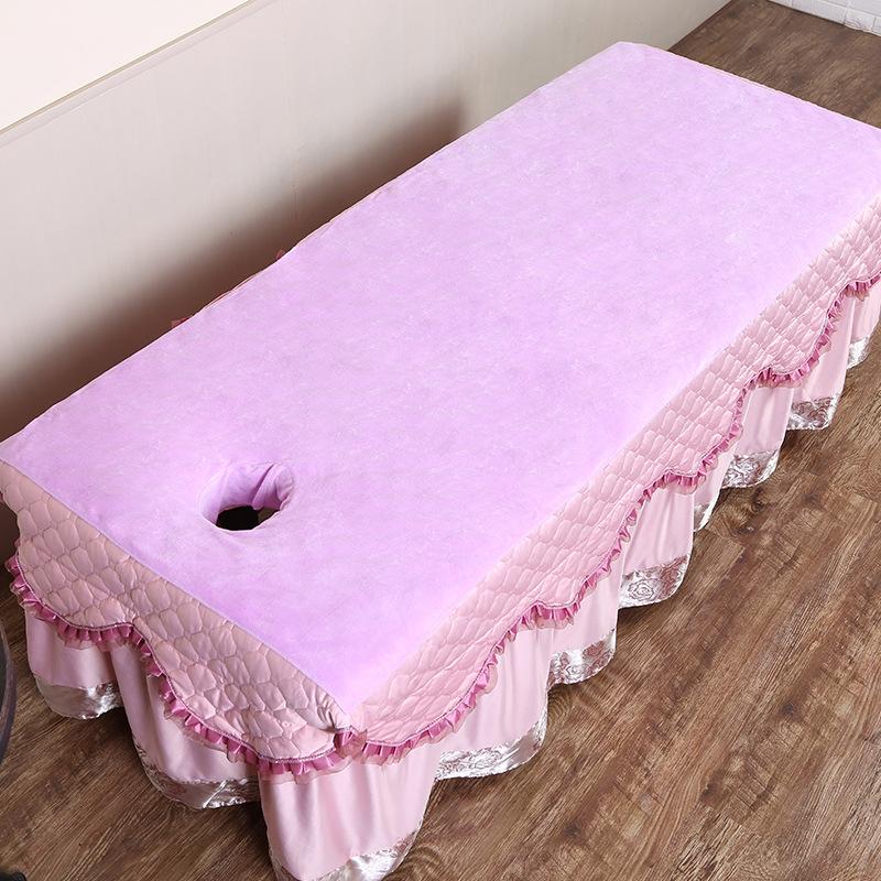 Beauty Bed Sheets Bath Towels Massage Therapy Bed for Beauty Salons Large Towels Adult Soft Polyester Dustproof Pad with Holes