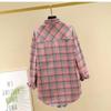 Plaid Shirt Women's Spring and Autumn Korean Version Loose Long-sleeved Brushed Retro Student Shirt Loose Jacket