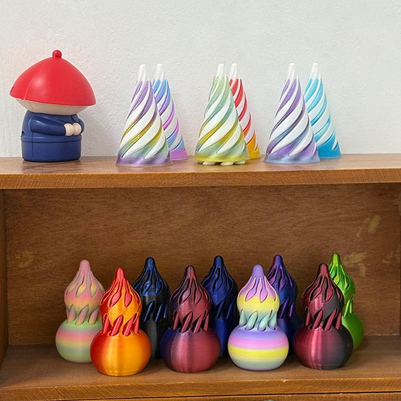 1/2Pcs Giant Rotating Pyramid 3D Spiral Cone Pyramid  Cone Toys Spiral Calabash Ornament Stress Relief Fidget Toys