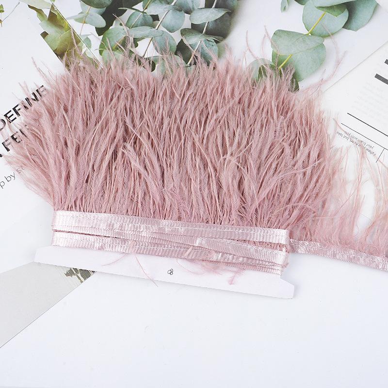 8-10Cm Ostrich Feather Wedding Dress Diy Performance Clothing Accessories Feather Tassel Including Webbing