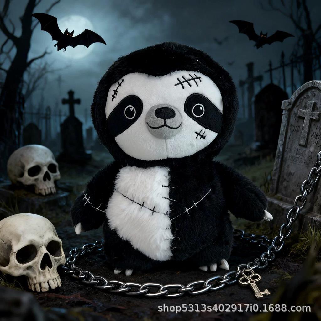 In Stock 25cm Hot Sloth Plush Doll Dark Series Toys Halloween Party Funny Atmosphere Decorations Birthday Christmas Gift Friends
