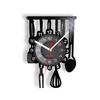 Cutlery Farmhouse Kitchen Art Sign Wall Clock Dinning Room Restaurant Cutlery Wall Decor Vintage Utensil Vinyl Record Wall Clock