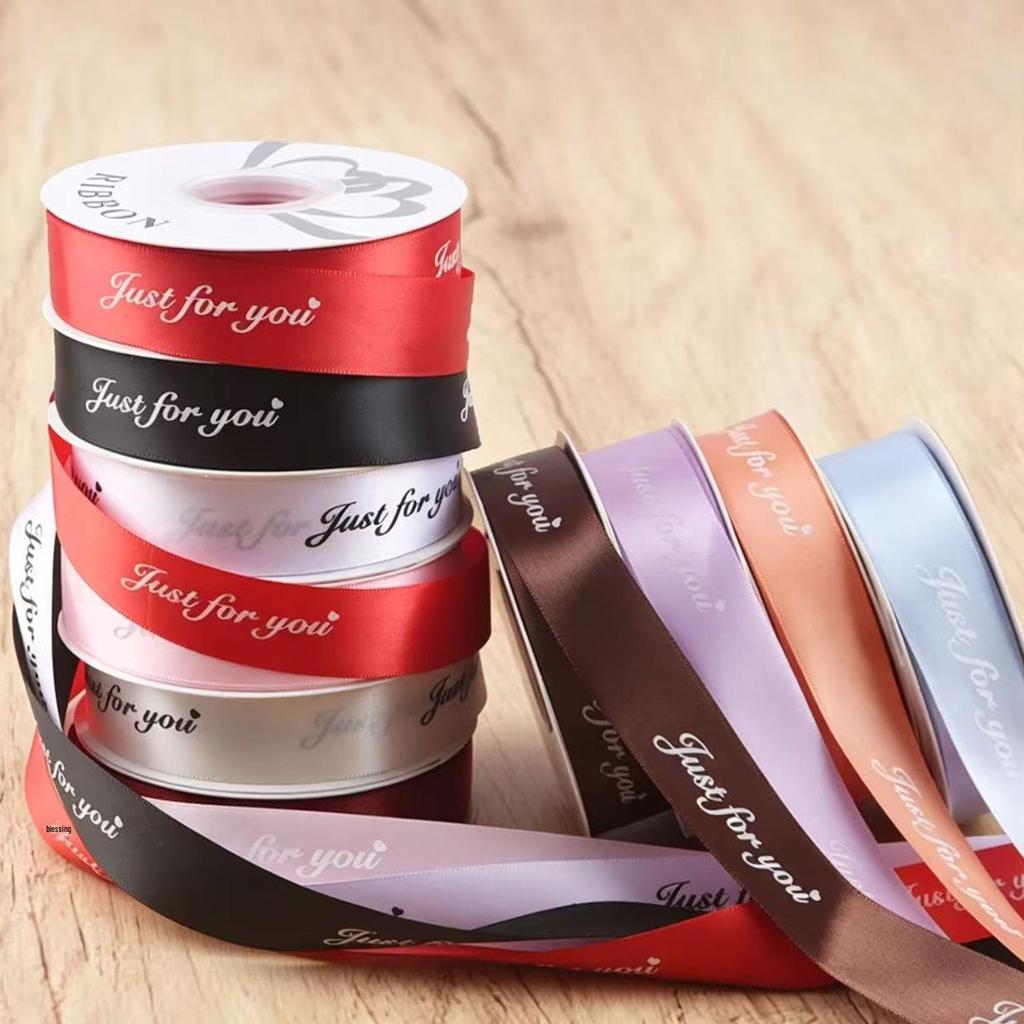 2.5cm English Ribbon for Gift Wrap, Floristry, Cake Packaging, and Crafts