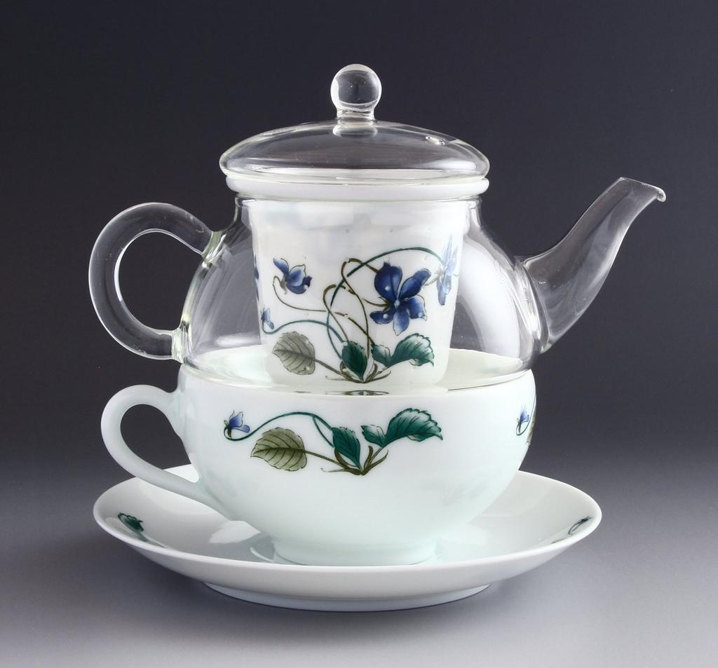 Toyo Ceramics Arita Ware Celand Glass Tea for One, Violet, TFO-003