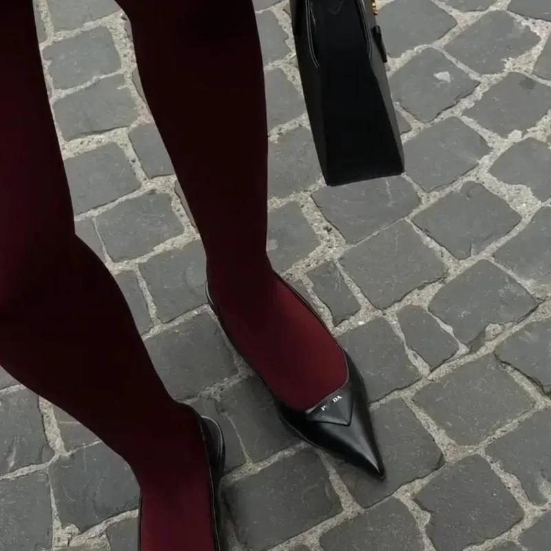 Women's Tights Slim Stockings Pantyhose Super Elastic Large Size Leggings Red Women's Media Sexy Tights Spring Autumn Winter
