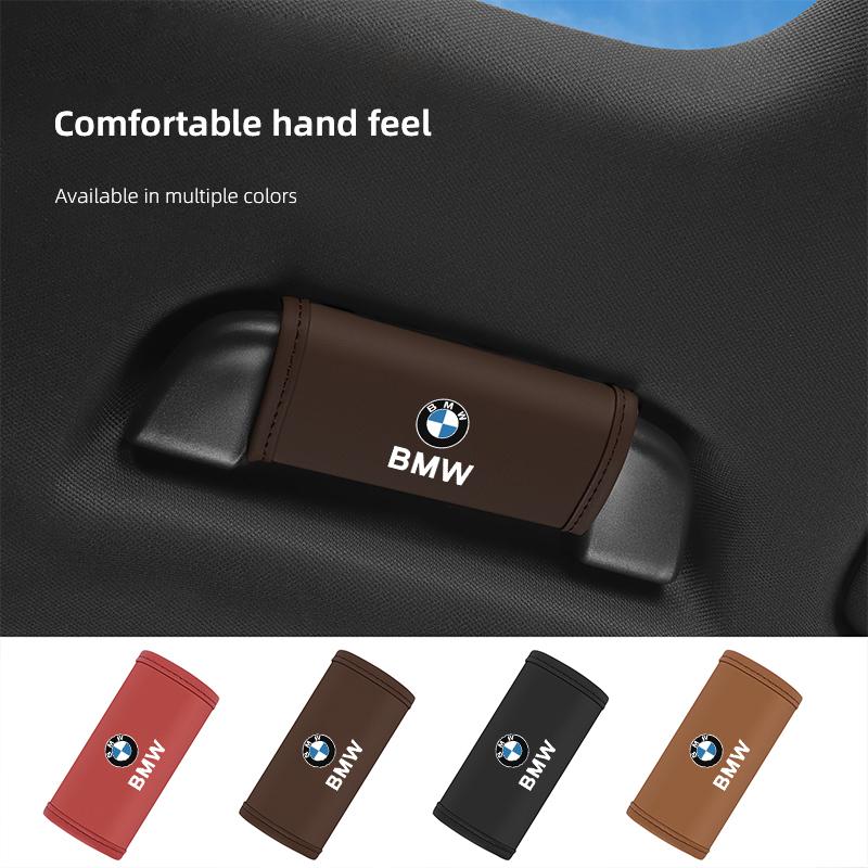 DJSA5 2Pc Car Anti Slip Pull Glove Car Leather Handle Protector Cover sticker For BMW F20 E60 E34 G30 E48 F30 X3 Performance M F40 E90