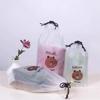 50pcs Portable Transparent Drawstring Storage Bag Travel Cosmetic Bundle Pocket Bag Water Proof Plastic Shoes Bag